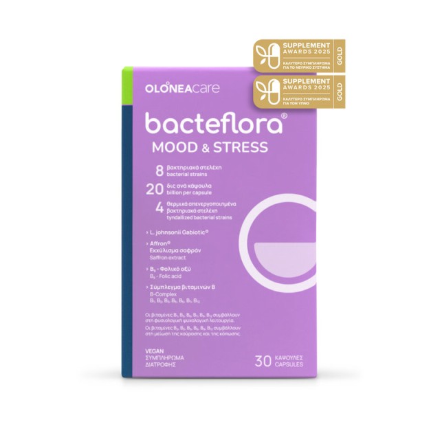 Bacteflora Mood & Stress για τη Διάθεση και τη Διαχείριση του Stress, 30 κάψουλες