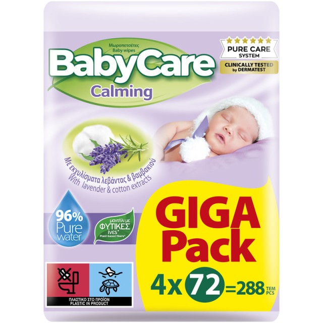 BabyCare Calming Μωρομάντηλα Giga Pack (4x72) 288τεμ