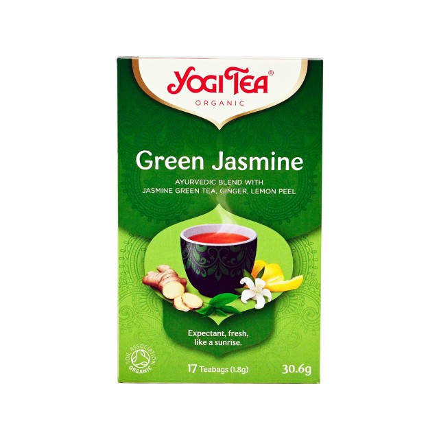 Yogi Organic Tea Green Tea Jasmine Βιολογικό Πράσινο Τσάι για Ευεξία με Γιασεμί 17 φακελάκια