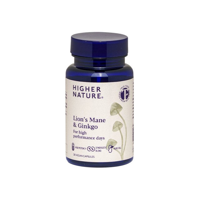Higher Nature Lion’s Mane & Ginkgo 30 φυτικές κάψουλες