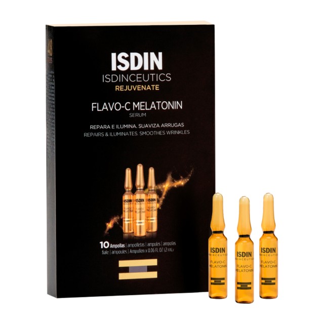 ISDIN Isdinceutics Flavo C Melatonin Ορός Επιδιόρθωσης Νυκτός σε Αμπούλες 10x2ml