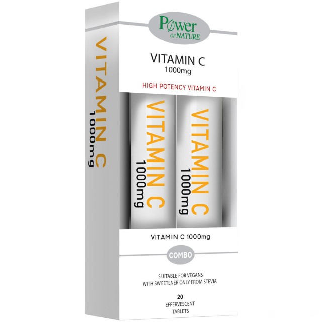 Power Health Promo Vitamin C 1000mg Stevia για την Ενίσχυση του Ανοσοποιητικού 2x20 eff. tabs