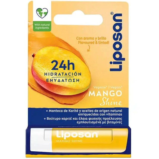 Liposan Mango Shine Lip Balm Περιποιητικό Βάλσαμο Χειλιών με Γεύση Μάνγκο 4.8g