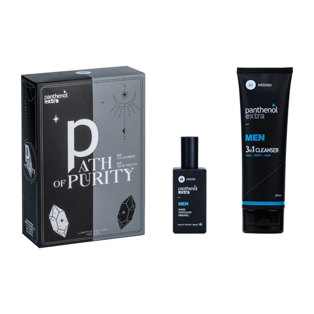 Panthenol Extra Men Promo Pack Path of Purity 3in1 Cleanser 200ml & Eau De Toilette 50ml
