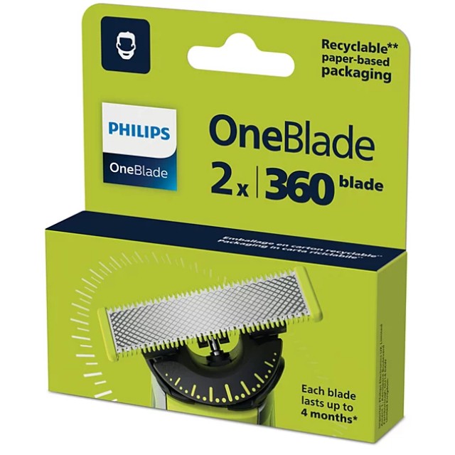 Philips OneBlade 360 Ανταλλακτικές Λεπίδες 2τεμ (QP420/50)