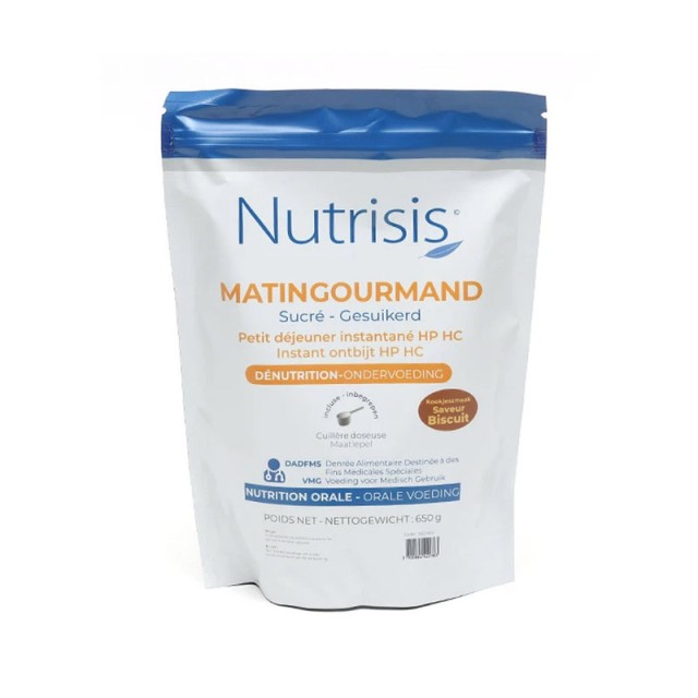 Nutrisis Matin Gourmand Biscuit Υπερθερμιδικό Υπερπρωτεϊνούχο Σκεύασμα σε Μορφή κρέμας με Γεύση Μπισκότο 650 gr