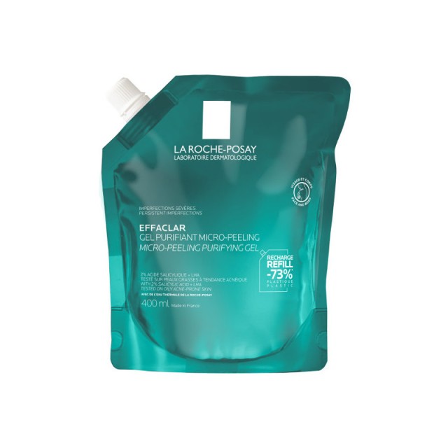 La Roche Posay Effaclar Μicro-Peeling Purifying Gel Refill Καθαρισμός ενάντια σε Σοβαρές Ατέλειες 400ml