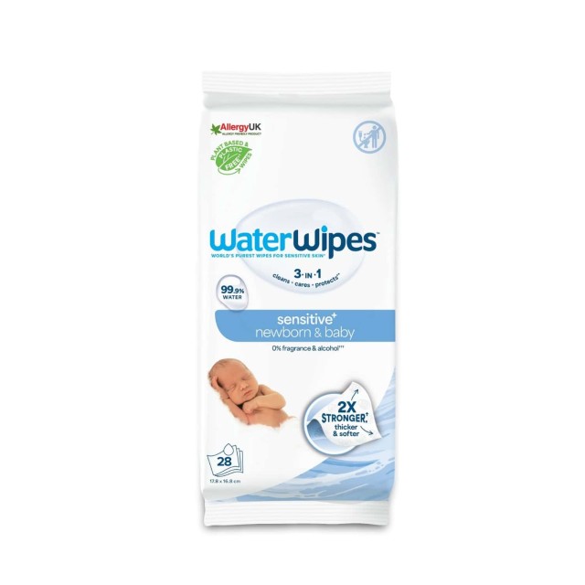 WaterWipes Άοσμα Μωρομάντηλα με 99.9% Νερό για Ηλικίες 0+ 28 Μαντηλάκια