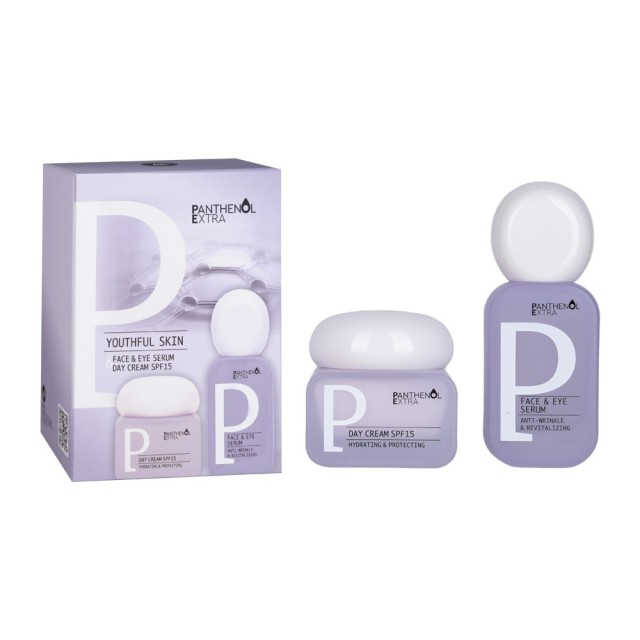 Panthenol Extra Promo Pack  Youthful Skin Face & Eye Serum 30ml & Day Cream SPF15 50ml