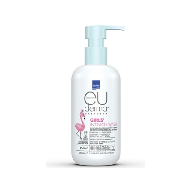 Intermed Euderma Babyderm Girls Intimate Wash Καθημερινό Καθαριστικό Υγρό για την Ευαίσθητη Περιοχή των Κοριτσιών 250ml