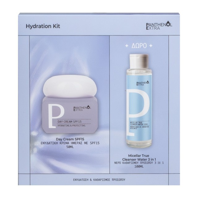 Panthenol Extra Promo Pack Hydration Kit Day Cream SPF15 50ml & Micellar True Cleanser Water 3 in 1 100ml