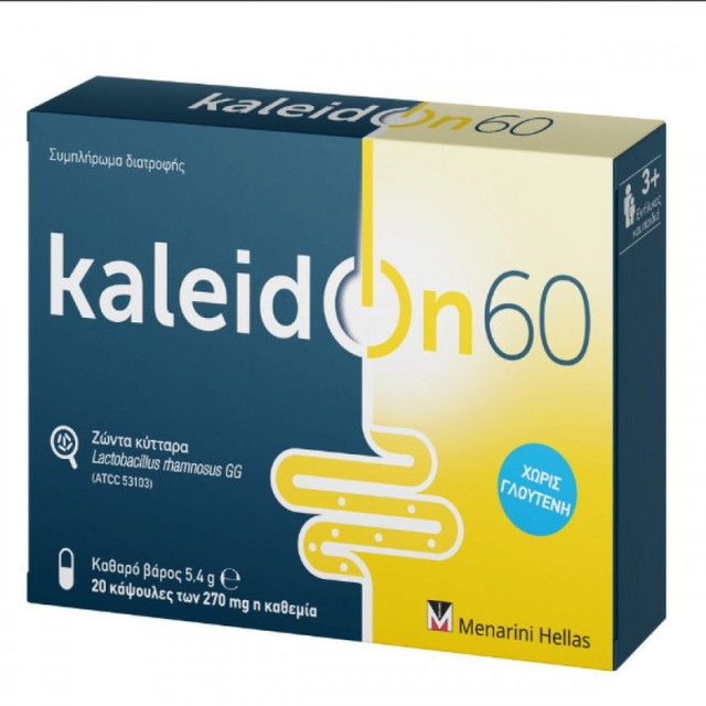 Kaleidon 60 270mg Προβιοτικό Συμπλήρωμα Διατροφής το Οποίο Συμβάλλει στην Ισορροπία της Χλωρίδας του Εντέρου 20caps