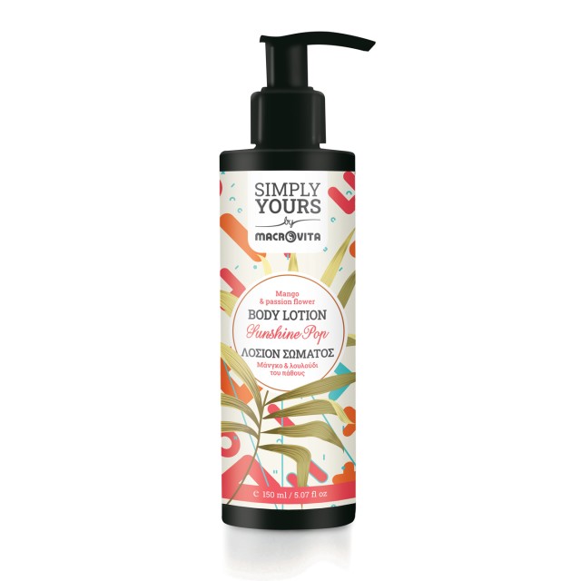 Macrovita Simply Yours Λοσιόν Σώματος Sunshine Pop με Μάνγκο και Λουλούδι του Πάθους 150ml