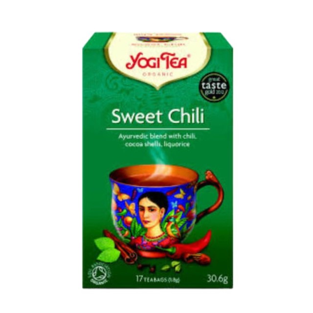 Yogi Organic Tea Sweet Chili Βιολογικό Τσάι με Γλυκόριζα, Κακάο & Πικάντικο Τσίλι 17 φακελάκια