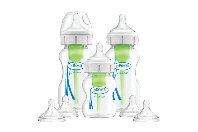Dr. Browns Natural Flow Options+ Πλαστικό Μπιμπερό με Φαρδύ Λαιμό Promo Pack Medium 3τμχ