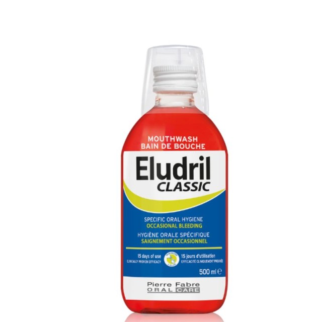 Eludril Classic Στοματικό Διάλυμα για Περιστασιακή Αιμορραγία & Ερεθισμένα Ούλα,  για Ενήλικες & Παιδιά 6+ 500ml