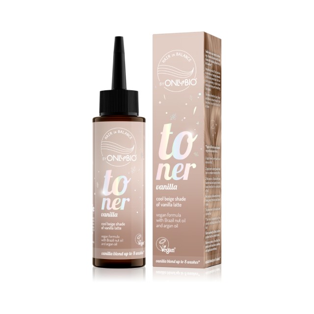 Onlybio Toner Μαλλιών Vanilla Μπεζ Τόνοι, Λάμψη & Λεπτή Ανταύγεια 100ml