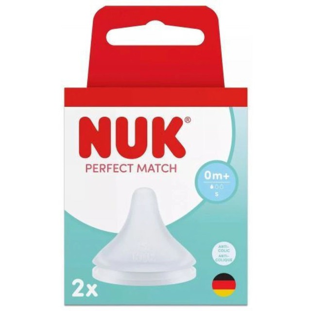 Nuk Perfect Match Θηλή Σιλικόνης Μέγεθος Small 0m+ , 2 τεμάχια