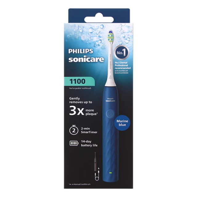Philips Sonicare 1100 Επαναφορτιζόμενη Ηλεκτρική Οδοντόβουρτσα Marine Blue 1τεμ