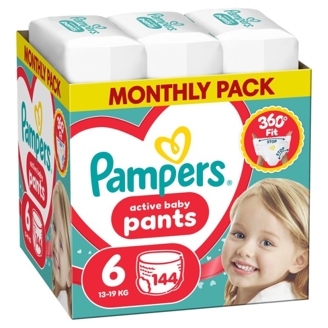 Pampers Pants Πάνα-Βρακάκι Μέγεθος 6 (13kg-19kg) 144 Πάνες