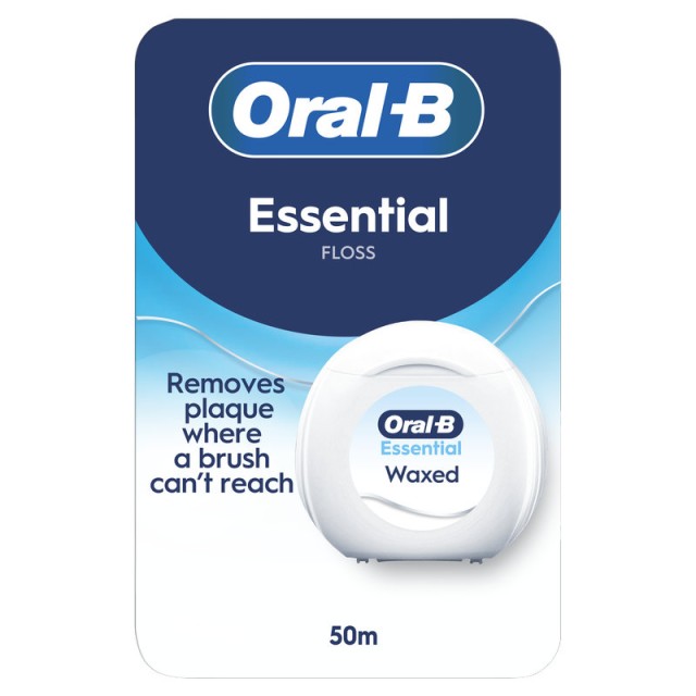 Oral-B Essential Floss Κηρωμένο Οδοντικό Νήμα Χωρίς Γεύση 50m