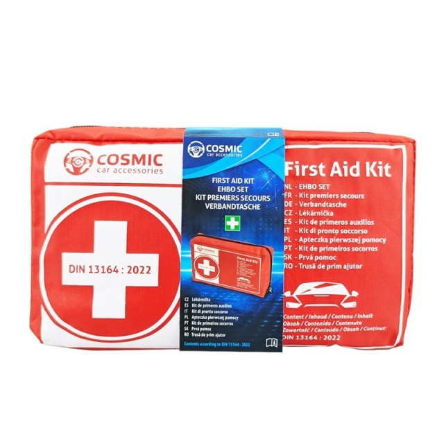Cosmic Accessories First Aid Car Kit Φαρμακείο Αυτοκινήτου με Πιστοποίηση DIN 13164-2022 1 τεμ.