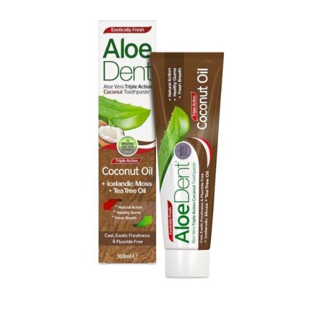 Optima Naturals Aloedent Οδοντόκρεμα Χωρίς Φθόριο κατά της Πλάκας Coconut 100ml
