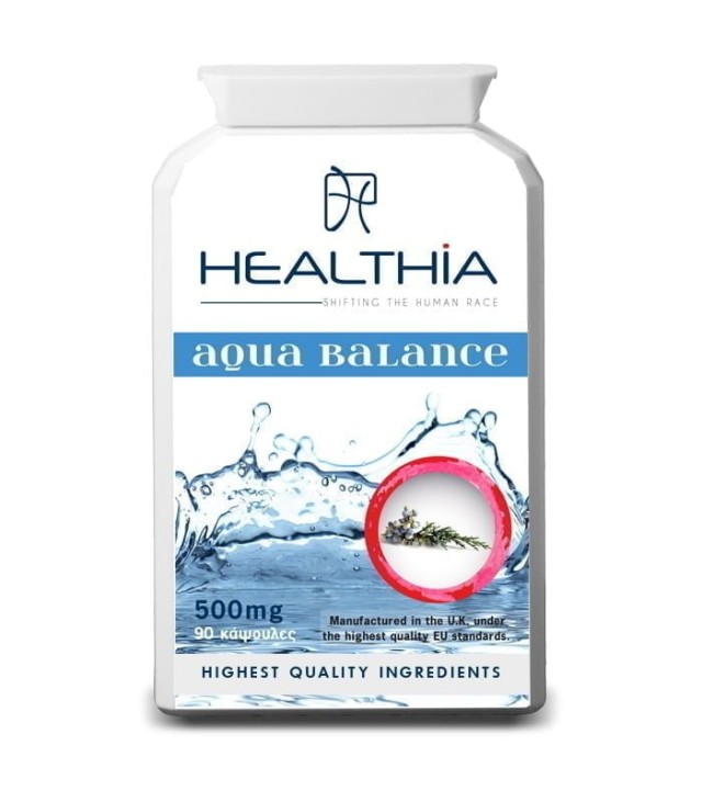 Healthia Aqua Balance 500mg Συμπλήρωμα Διατροφής για την Κατακράτηση Υγρών 90 κάψουλες