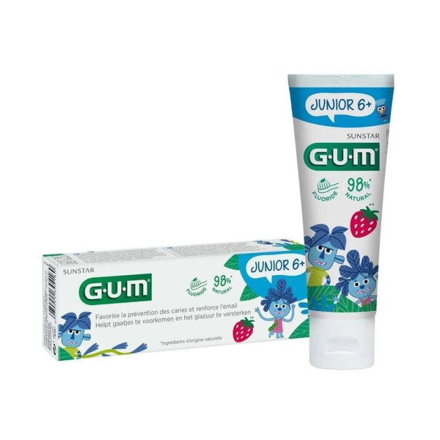 Gum Junior 6+ Παιδική Οδοντόκρεμα με Γεύση Φράουλα 50ml