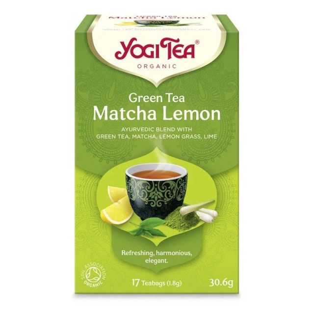 Yogi Organic Tea Green Matcha Lemon Βιολογικό Πράσινο Τσάι με Matcha Λεμόνι 17 φακελάκια